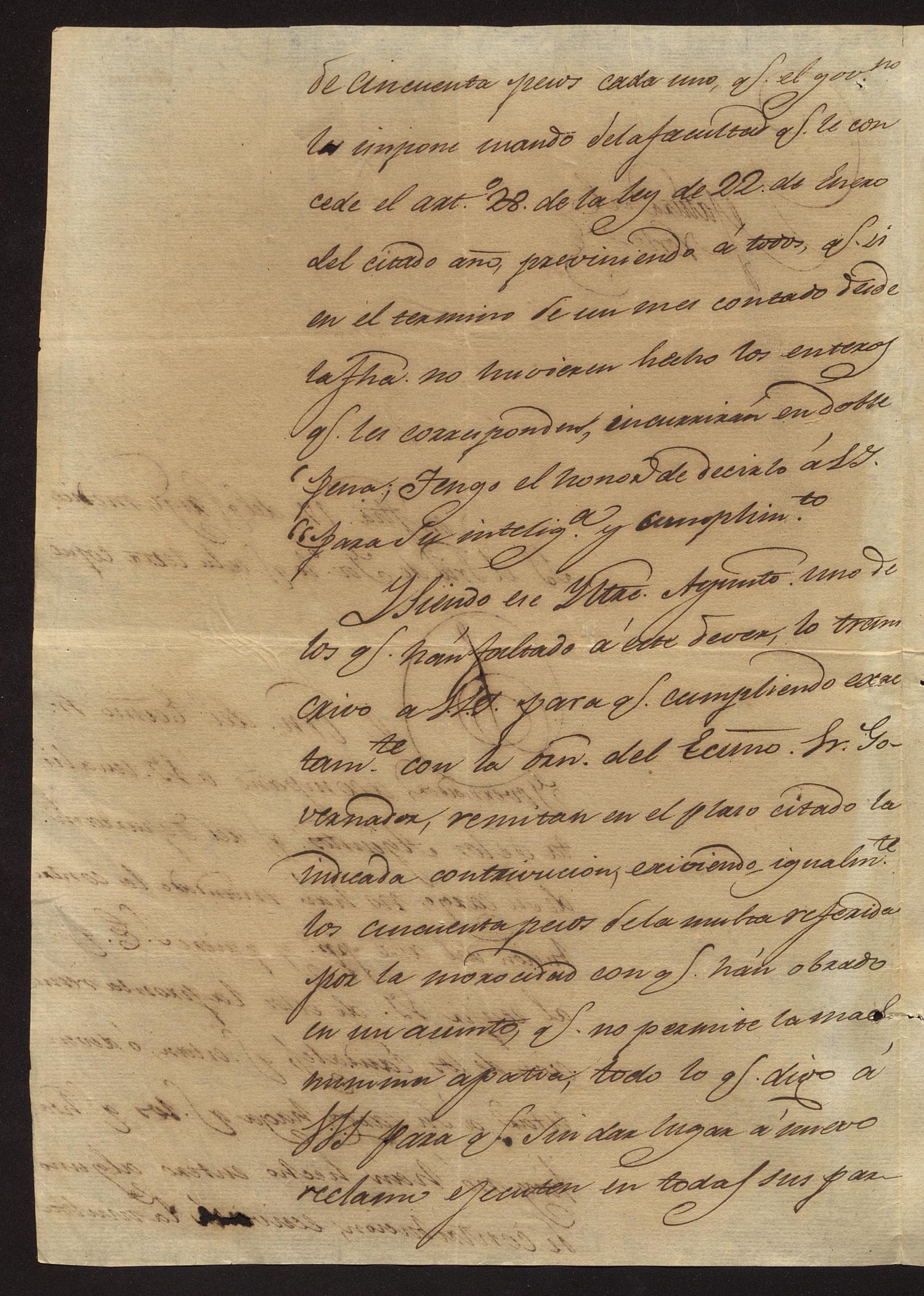 [Letter from Juan Molano to the Laredo Alcalde, March 26, 1829]
                                                
                                                    [Sequence #]: 2 of 4
                                                