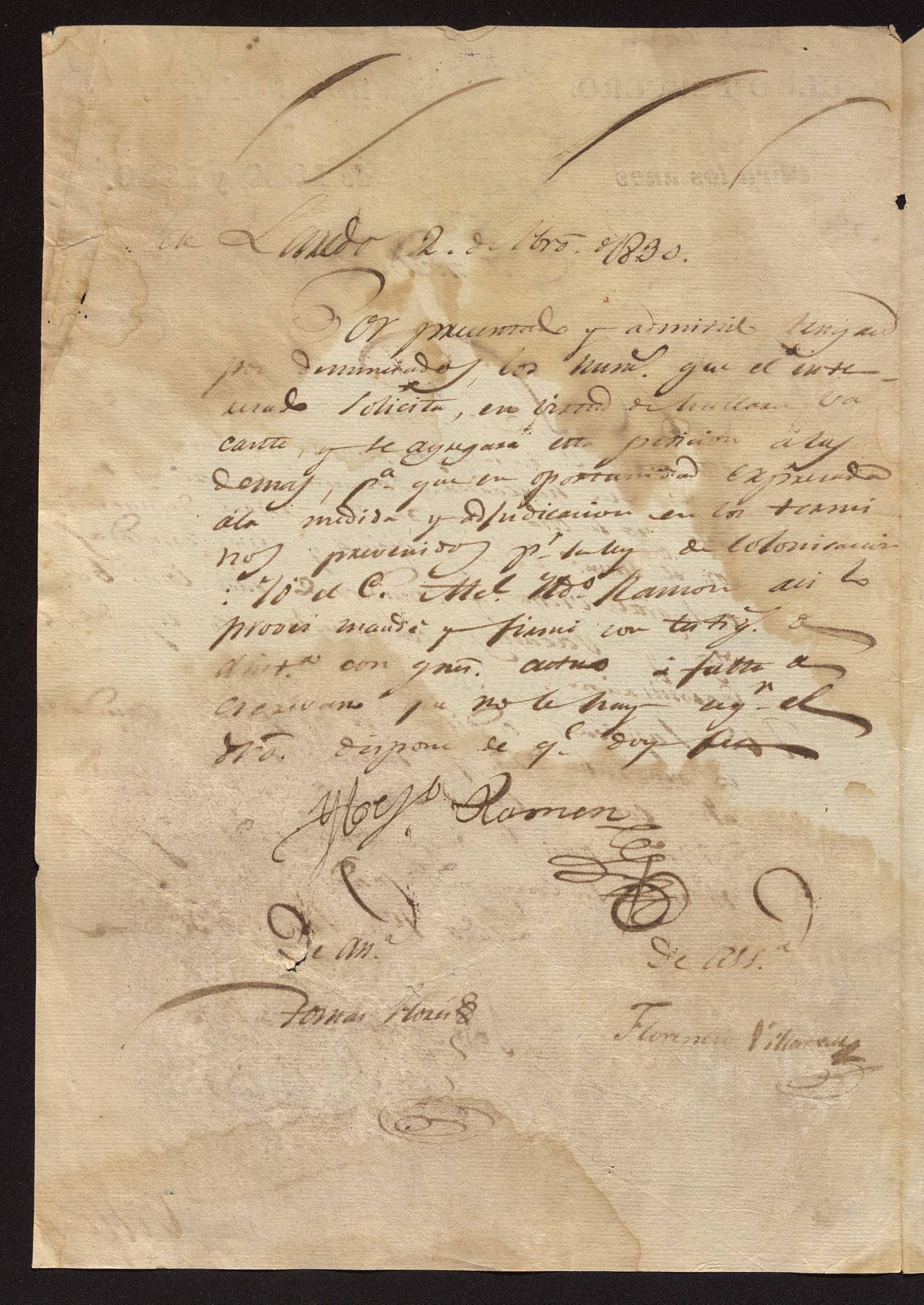 [Letter from José Andres Martines to the Alcalde, February 1, 1830]
                                                
                                                    [Sequence #]: 2 of 4
                                                