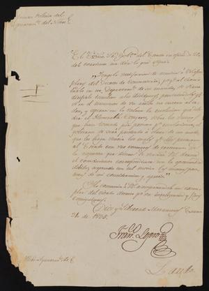 Primary view of object titled '[Letter from Francisco Lojero to the Laredo Ayuntamiento, January 31, 1835]'.