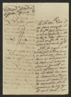Primary view of [Letter from the Comandante Militar to the Laredo Alcalde, June 25, 1832]