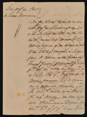 Primary view of [Letter from Indro García to the Laredo Alcalde, February 29, 1844]