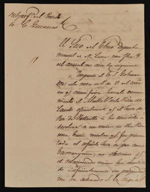 Primary view of [Letter from Policarzo Martinez to the Laredo Alcalde, March 14, 1842]