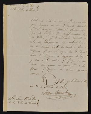 Primary view of [Letter from Juan González to the Laredo Alcalde, March 26, 1844]