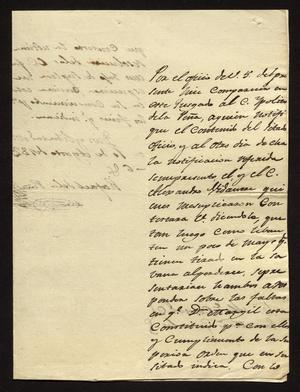 Primary view of [Letter from Rafael de la Peña to the Laredo Alcalde, August 10, 1829]