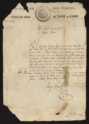 Primary view of object titled '[Letter from Enriquez Garcia to the Laredo Alcalde, March 24, 1830]'.
