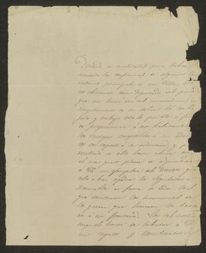 Primary view of object titled '[Letter from José Guadalupe de Samano to the Laredo Ayuntamiento, October 27, 1833]'.