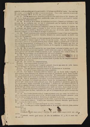 Primary view of object titled '[Four Pages of a Printed Decree on Elections]'.