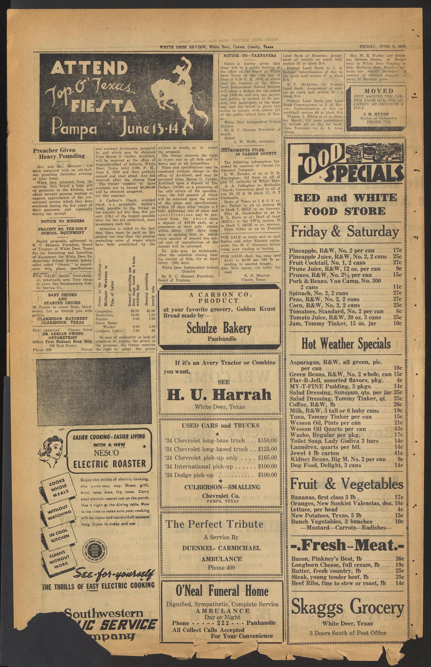White Deer Review (White Deer, Tex.), Vol. 16, No. 13, Ed. 1 Friday, June 9, 1939
                                                
                                                    [Sequence #]: 3 of 3
                                                