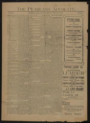 Primary view of object titled 'The Pearland Advocate. (Pearland, Tex.), Vol. 1, No. 7, Ed. 1 Saturday, February 22, 1896'.