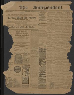 Primary view of object titled 'The Independent. (Brazoria, Tex.), Vol. 12, No. 2, Ed. 1 Saturday, April 4, 1891'.