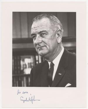[Photograph of Lyndon B. Johnson with Signature]