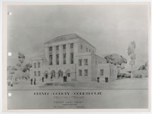 Primary view of object titled '[Rendering of the Reeves County Courthouse]'.