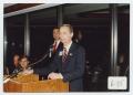 Photograph: [Photograph of Mayor Carroll Thomas Speaking at Dinner]