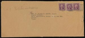 Primary view of object titled '[Envelope with Various Slips of Paper]'.