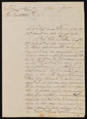 Primary view of [Letter from Policarzo Martinez to the Laredo Junta Municipal, June 6, 1845]