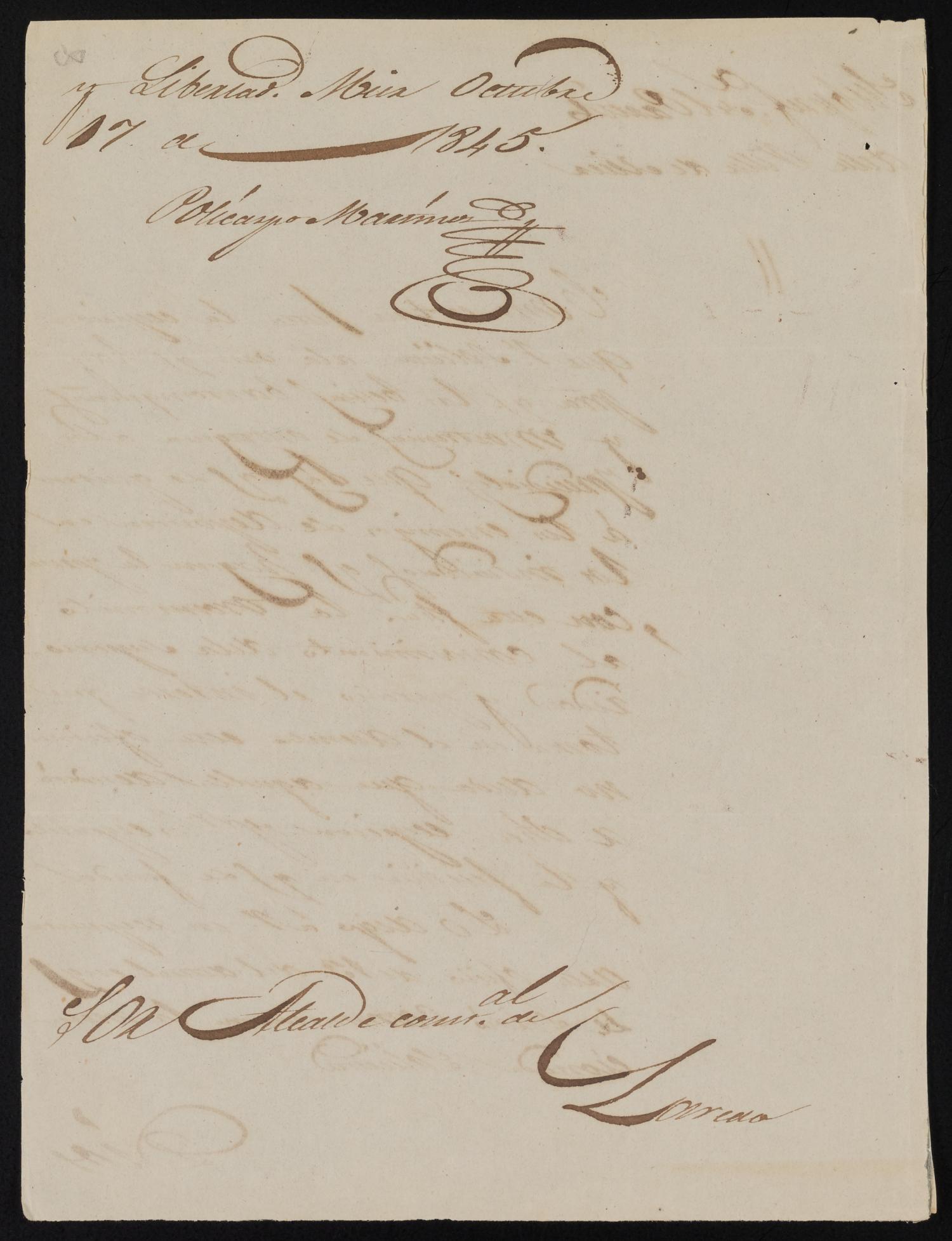 [Letter from Policarzo Martinez to Alcalde Ramón, October 17, 1845]
                                                
                                                    [Sequence #]: 2 of 2
                                                