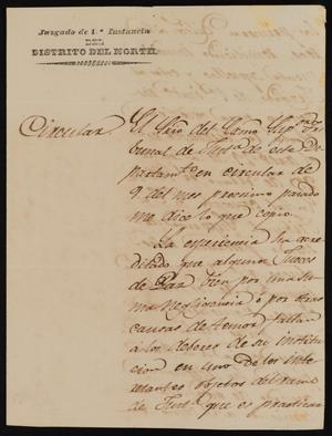 Primary view of object titled '[Partial Supreme Court Circular]'.