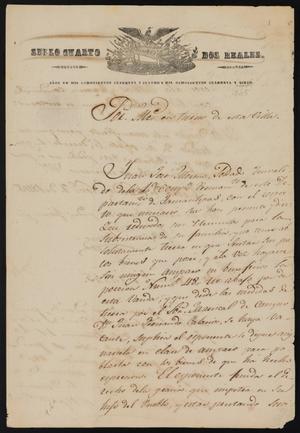 Primary view of object titled '[Letter from Juan José Moreno to Alcalde Ramón, November 7, 1845]'.