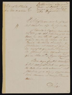 Primary view of object titled '[Letter from Policarzo Martinez to the Laredo Junta Municipal, September 8, 1845]'.