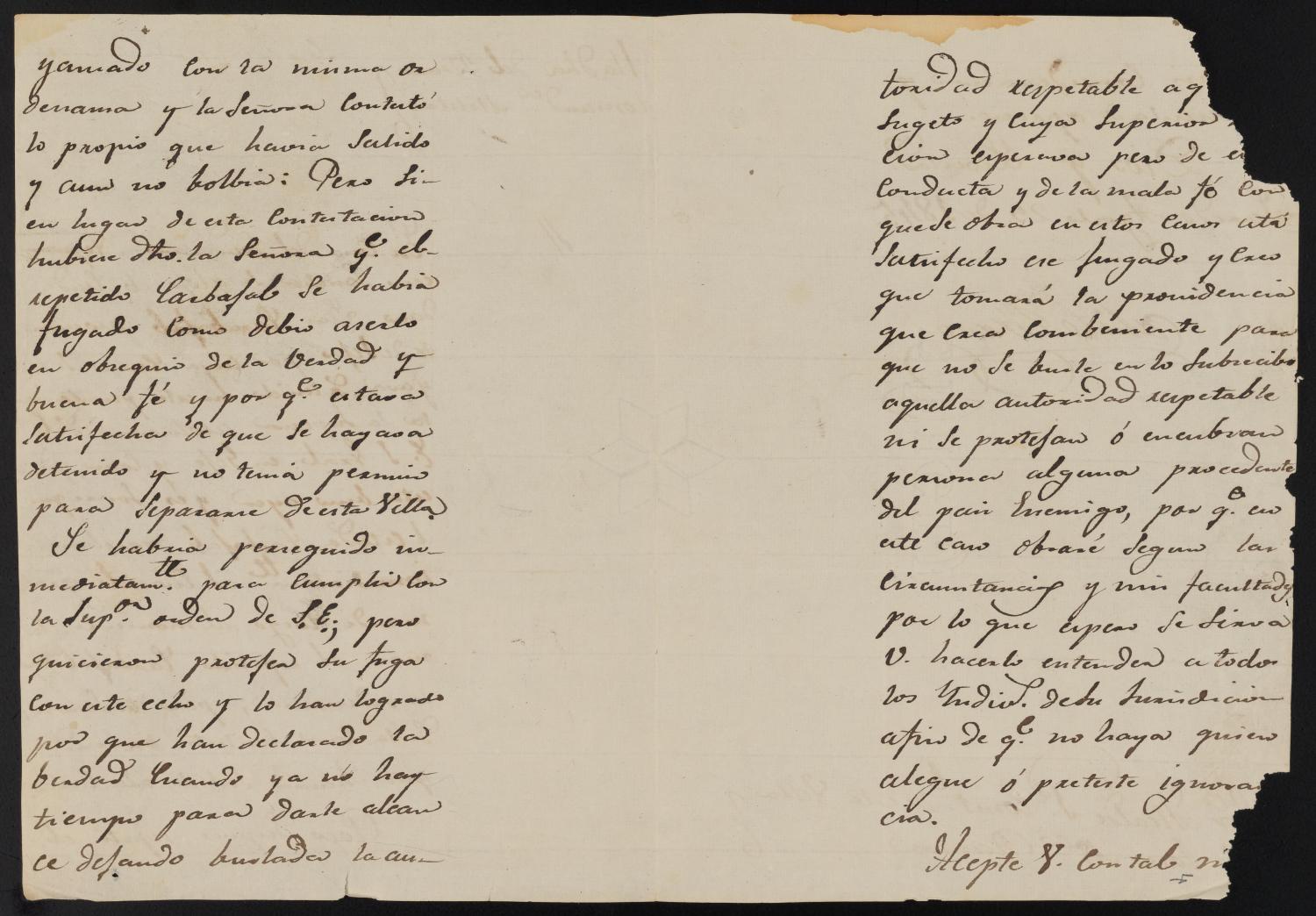 [Letter from Comandante Bravo to Alcalde Ramón, August 25, 1845]
                                                
                                                    [Sequence #]: 2 of 3
                                                