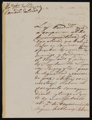 Primary view of object titled '[Letter from Comandante Bravo to Alcalde Ramón, October 27, 1845]'.