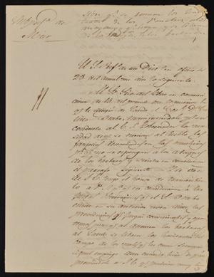 Primary view of object titled '[Letter from Policarzo Martinez to the Laredo Alcalde, March 31, 1845]'.