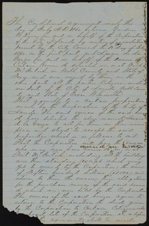 Primary view of object titled '[Agreement Regarding Fort McIntosh Houses]'.
