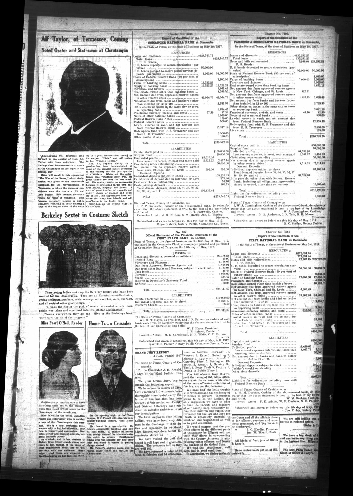 The Comanche Chief and Pioneer Exponent (Comanche, Tex.), Vol. 45, No. 37, Ed. 1 Friday, May 11, 1917
                                                
                                                    [Sequence #]: 9 of 12
                                                