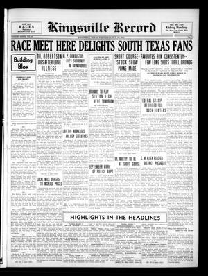 Primary view of object titled 'Kingsville Record (Kingsville, Tex.), Vol. 29, No. 9, Ed. 1 Wednesday, October 10, 1934'.