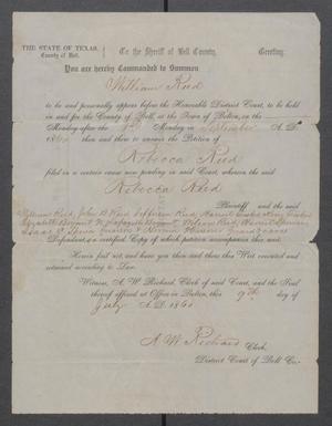 Primary view of [Court summons for William Reed]