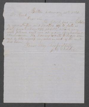 Primary view of object titled '[Letter from J.C. Caddel to William Reed]'.