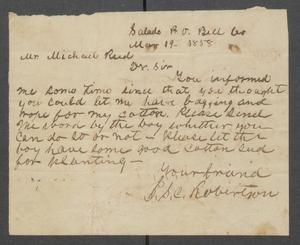 Primary view of object titled '[Letter from S.C. Robertson to Michael Reed]'.