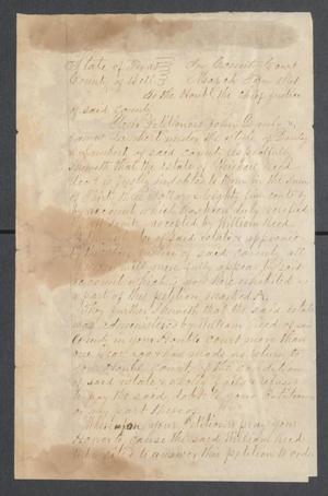 Primary view of object titled '[Copy of Danly and Lambert's petition against the estate of Michael Reed]'.