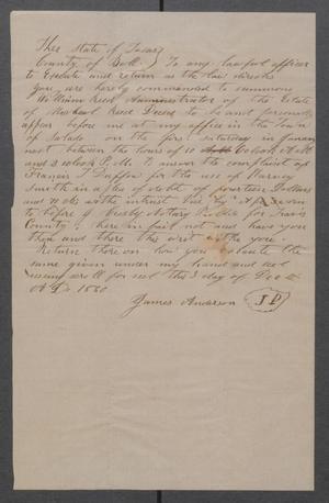 Primary view of object titled '[Court summons]'.