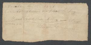 Primary view of object titled '[Promissory note for Michael Reed]'.