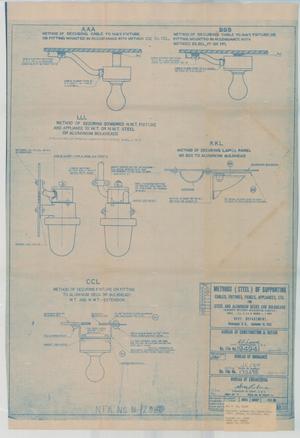 Primary view of object titled 'Methods (Steel) of Supporting Cables, Fixtures, Panels Appliances, Etc for Steel & Aluminum Dk.s & Bulkheads, 19 of 39'.