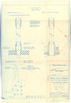 Primary view of object titled 'Methods (Steel) of Supporting Cables, Fixtures, Panels Appliances, Etc for Steel & Aluminum Dk.s & Bulkheads - sheet 27 of 39'.