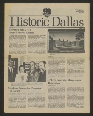 Primary view of object titled 'Historic Dallas, Volume 5, Number 10, Summer 1984'.