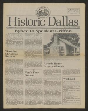 Primary view of object titled 'Historic Dallas, Volume 13, Number 5, October-November 1989'.