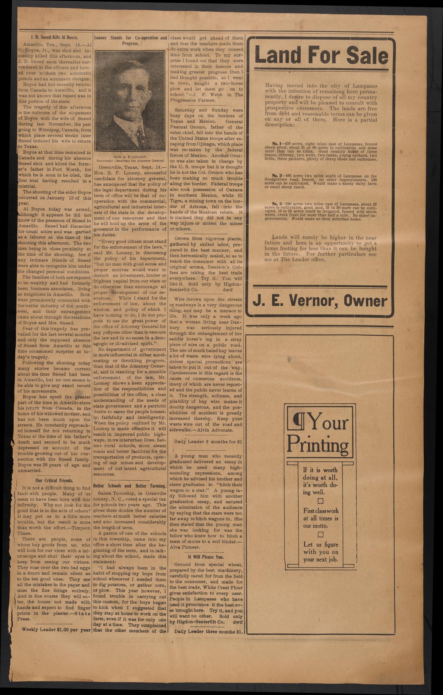 The Lampasas Daily Leader. (Lampasas, Tex.), Vol. 9, No. 3346, Ed. 1 Monday, September 16, 1912
                                                
                                                    [Sequence #]: 3 of 4
                                                