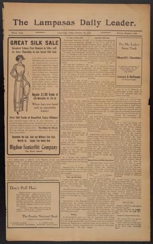 Primary view of object titled 'The Lampasas Daily Leader. (Lampasas, Tex.), Vol. 9, No. 3384, Ed. 1 Wednesday, October 30, 1912'.