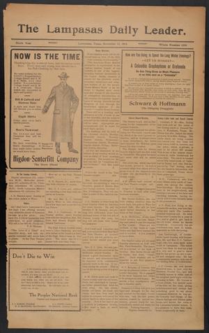 Primary view of object titled 'The Lampasas Daily Leader. (Lampasas, Tex.), Vol. 9, No. 3394, Ed. 1 Monday, November 11, 1912'.