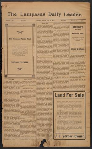 Primary view of object titled 'The Lampasas Daily Leader. (Lampasas, Tex.), Vol. 9, No. 3273, Ed. 1 Saturday, June 22, 1912'.