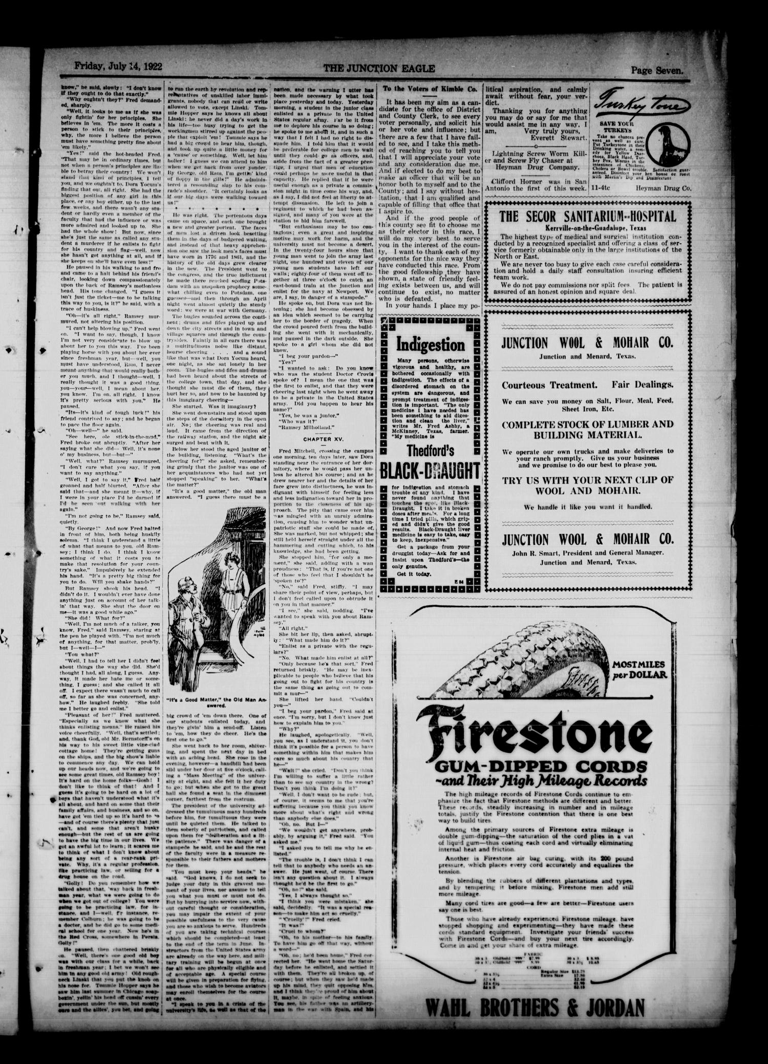 The Junction Eagle (Junction, Tex.), Vol. 39, No. 12, Ed. 1 Friday, July 14, 1922
                                                
                                                    [Sequence #]: 7 of 8
                                                