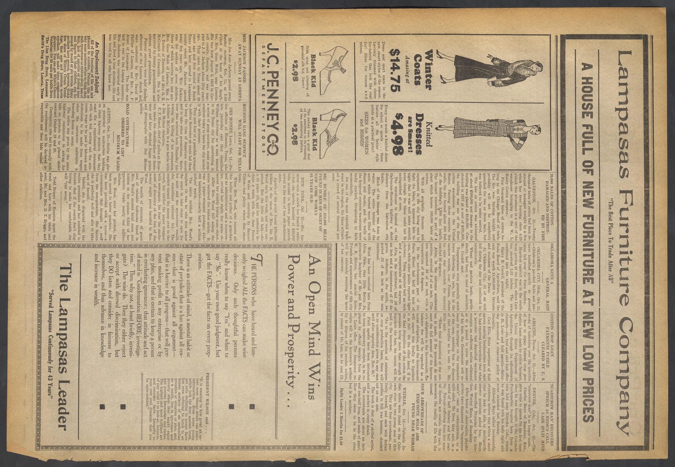 The Lampasas Leader (Lampasas, Tex.), Vol. [43], No. 52, Ed. 1 Friday, October 16, 1931
                                                
                                                    [Sequence #]: 4 of 8
                                                