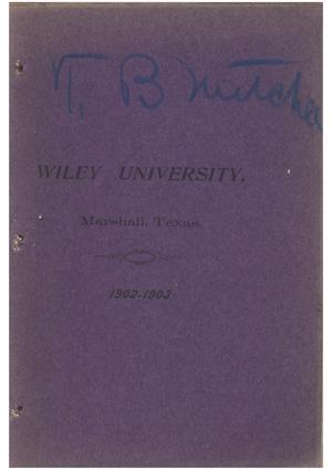 Yearbook of Wiley University, 1903