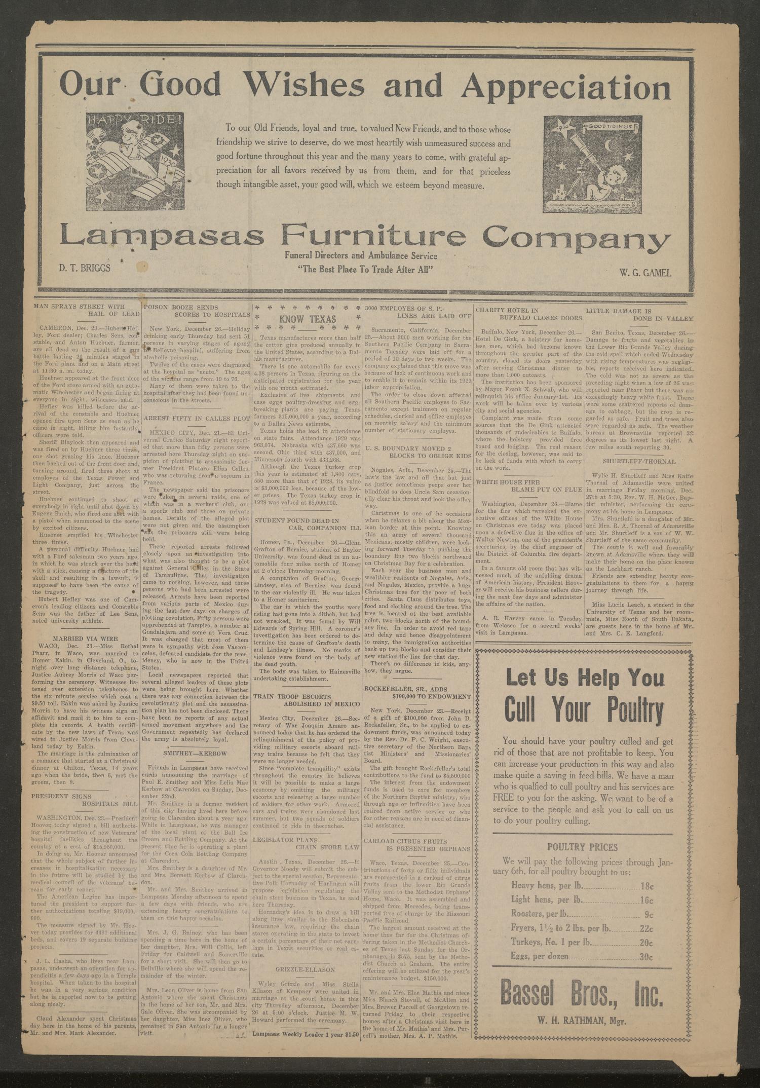The Lampasas Leader (Lampasas, Tex.), Vol. [42], No. 11, Ed. 1 Friday, January 3, 1930
                                                
                                                    [Sequence #]: 5 of 8
                                                