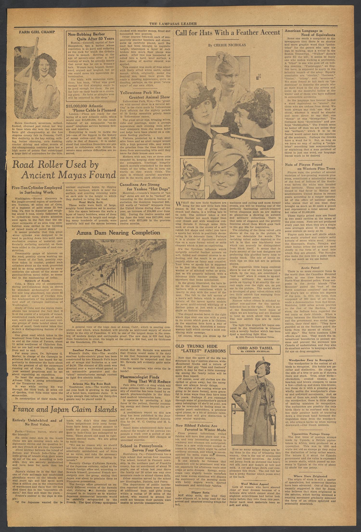 The Lampasas Daily Leader (Lampasas, Tex.), Vol. 30, No. 206, Ed. 1 Friday, November 3, 1933
                                                
                                                    [Sequence #]: 3 of 4
                                                