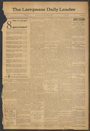Primary view of object titled 'The Lampasas Daily Leader (Lampasas, Tex.), Vol. [30], No. 169, Ed. 1 Thursday, September 21, 1933'.