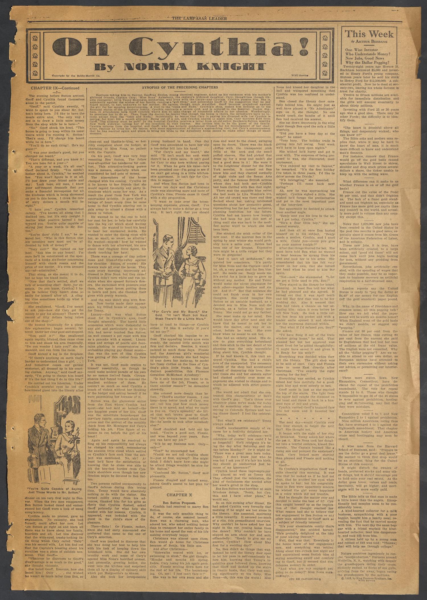 The Lampasas Daily Leader (Lampasas, Tex.), Vol. 30, No. 100, Ed. 1 Saturday, July 1, 1933
                                                
                                                    [Sequence #]: 3 of 4
                                                